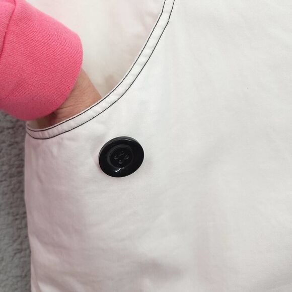 Ellen Tracy White Jumper Dress Large Buttons Size 10 - Picture 4 of 11